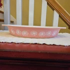 Vintage Pyrex Pink Daisy Divided Oval Casserole Dish 1.5 Quart No Lid