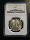 1944 P  Walking Liberty Half Dollar NGC MS63 Blast White Rattler !