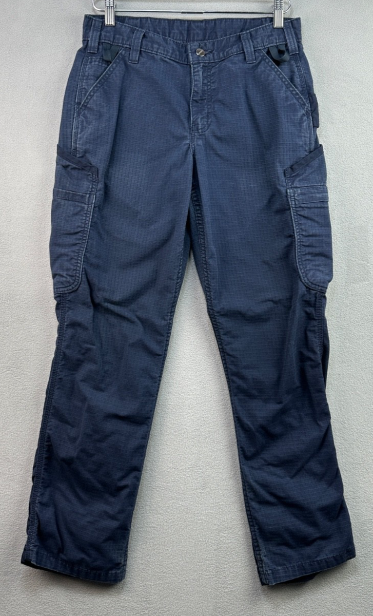 Carhartt Pants 31x30 Broxton Cargo Navy Blue Ripstop Canvas Loose
