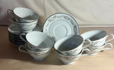 8 Noritake Leonore Cups And Saucers