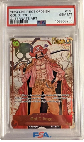 Gol D. Roger PSA 10 English One Piece Card OP09-118 2024 Alternate Art Gold Alt