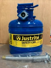 Justrite Steel Safety Can 2 Gallon, 7.5L, 7220320. New!