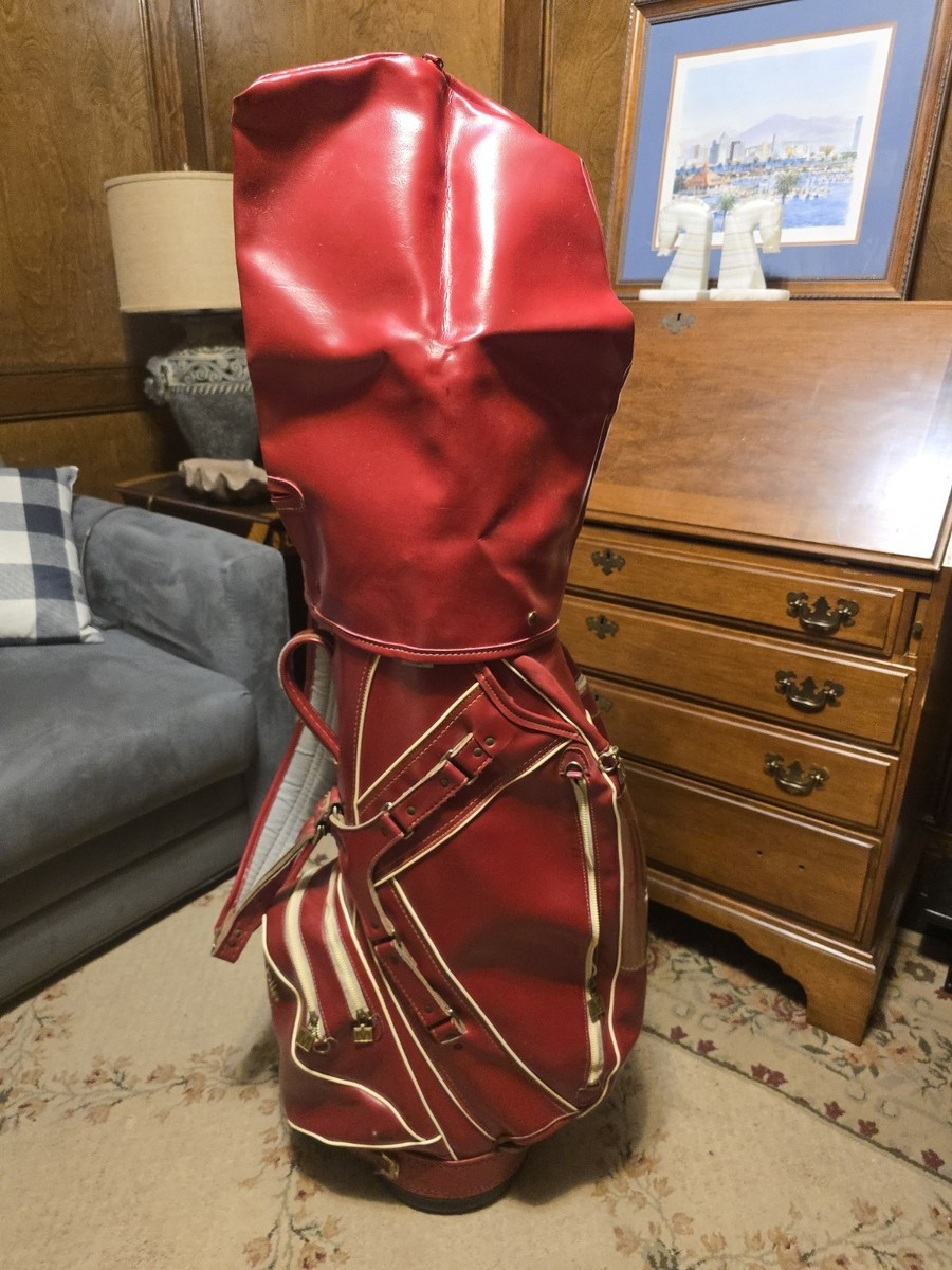 Vintage Ron Miller Red Leather Oldsmobile Scramble Pro Golf Bag | eBay