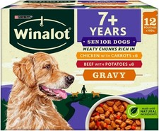 WINALOT Meaty Chunks Senior Mixed in Gravy Wet Dog Food 12x100g 11.19 per kilo