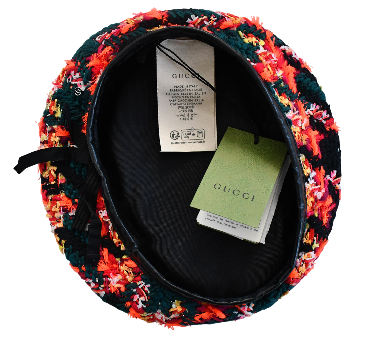?️GUCCI Multi-Color TWEED Leather Trim Women