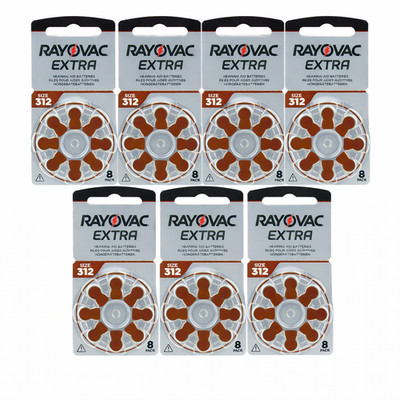 56X Rayovac Extra Size 312 Hearing Aid Batteries PR41 1.4V Zinc-Air 8BL