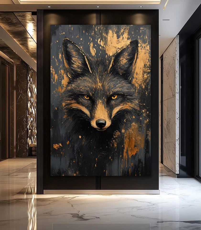 Pôster com estampa de animais decoração de animais selvagens luxo decoração moderna dourada para casa - Imagem 2 de 4