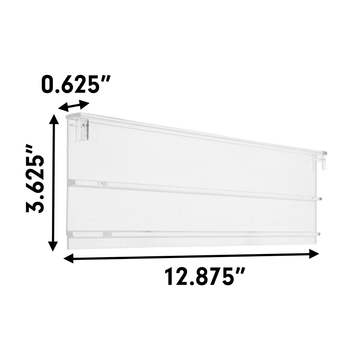 Estante botiquín baño plástico transparente 12.875"x3.625"