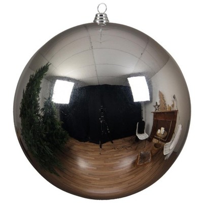 Kaemingk Bruchfeste Outdoor XXL Weihnachtskugel Silber Ø 25 cm - Kunststoff