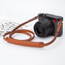 115cm Genuine Leather Camera Neck Shoulder Strap Sling Belt for Leica Orange