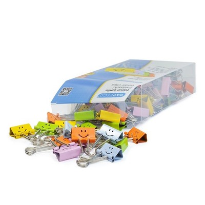 Rapesco 1428 19mm Lächeln Foldback Klammern, Sortierte Farben, 80 Stück