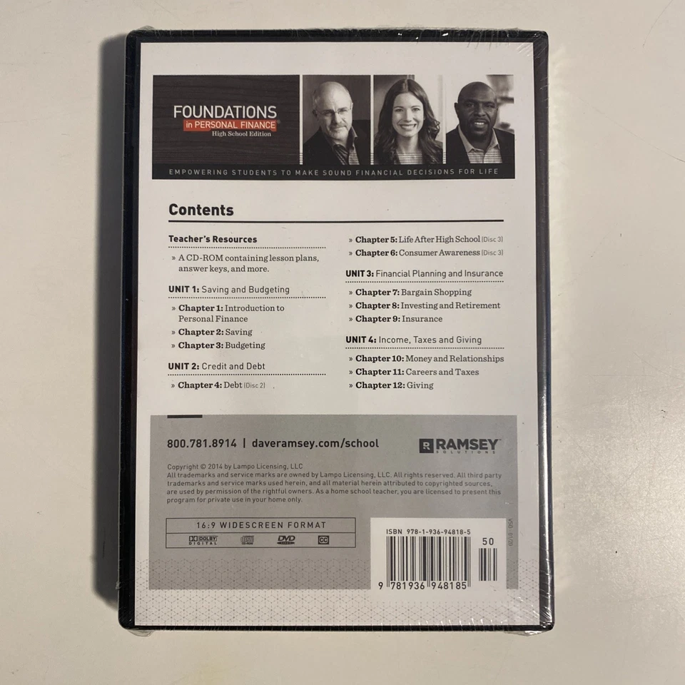 Foundations in Personal Finance for Homeschool, High School Ed. DVDs Dave Ramsey - Image 2 of 2