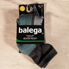 NWT Balega BLISTER RESIST Quarter Running Socks Grey / Blue Size Small