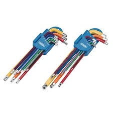 Draper 4776 Expert Metric Long Arm Torx-Star + Hex Key Set  Colour Coded (18PC)