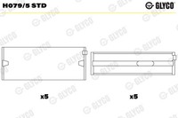Glyco H079/5 Std Kurbelwellenlager FüR Vw Ford Audi Skoda Mitsubishi