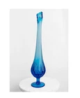 Vintage Fenton Colonial Blue Thumbprint Swung Vase MCM Art Glass