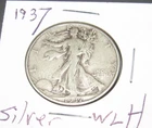 Silver 1937 p Philadelphia Mint Silver Walking Liberty Half Dollar 1/2 WLH