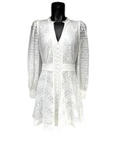 EVER NEW Melbourne Floral Lace Long Sleeve White Dress Size US 4