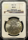 1886 Morgan Silver Dollar NGC MS63 Toned Beautifully!