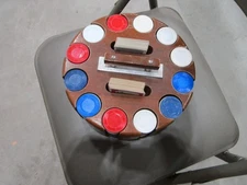 Wooden Revolving Poker Chip Caddy Rack with Poker Chips and 2 Decks of Cards