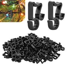 AccEncyc 100 Pcs Outdoor Light Clips Hooks for 100Pcs Black, Black 