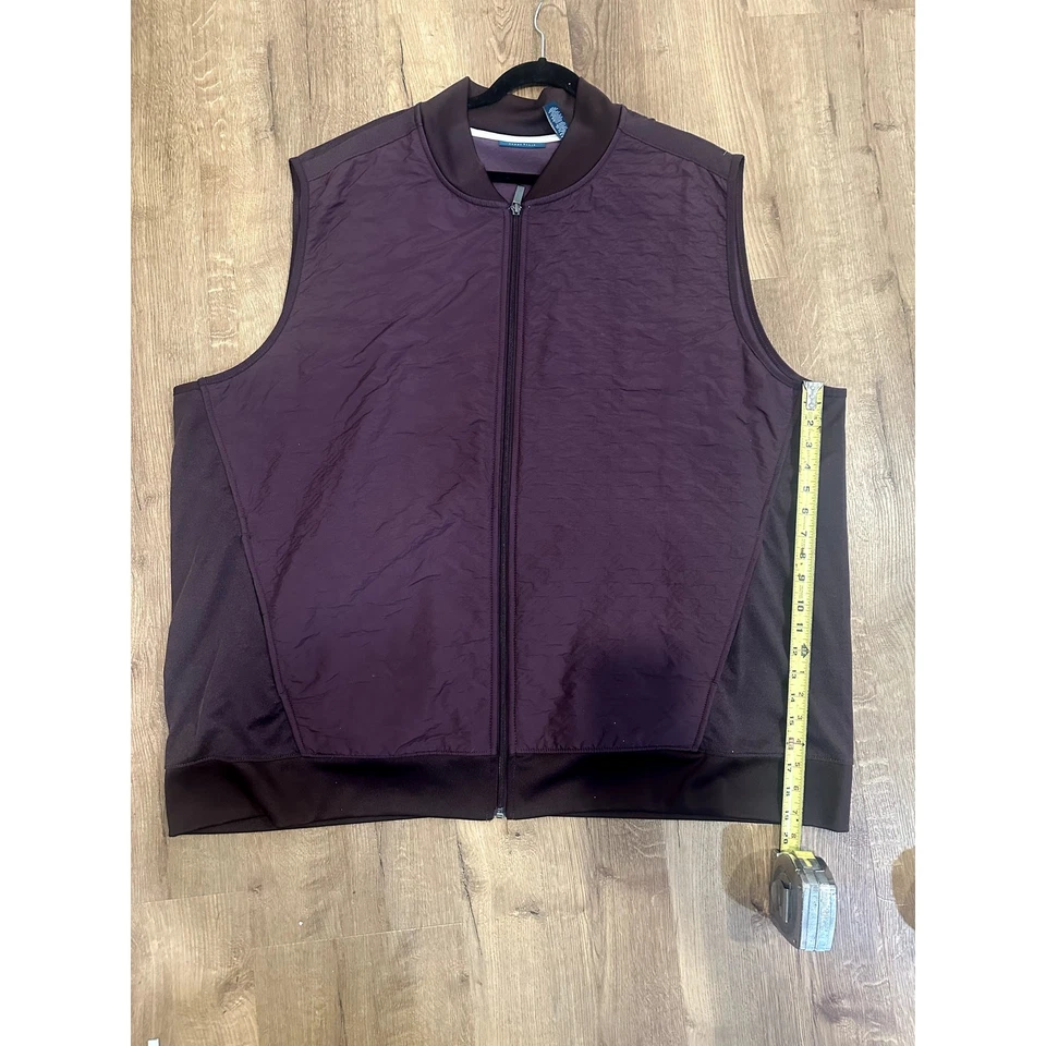 Perry Ellis Men’s Vest 3XLT Sleeveless Quilted Outerwear Plum/Burgundy - Image 2 of 4