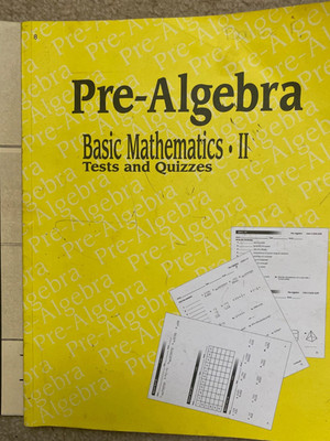 A  Beka  Pre-Algebra Test/Quiz student book