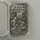 Valentines Day Cupid Gift 1 Troy Oz .999 Fine RARE Silver Bar Vintage Crown Mint