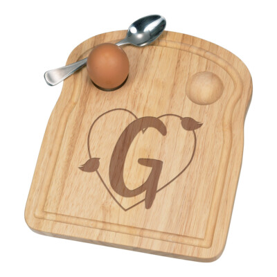 Buchstabe G Herz Alphabet Frühstück Dippy Eierbecher Brett Valentinstag Liebe