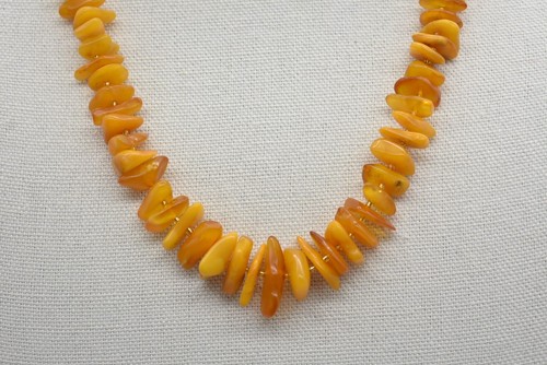 Vintage Egg Yolk Amber Necklace 26 Inches Graduated Baltic Yoke Amber Necklace - Picture 2 of 8