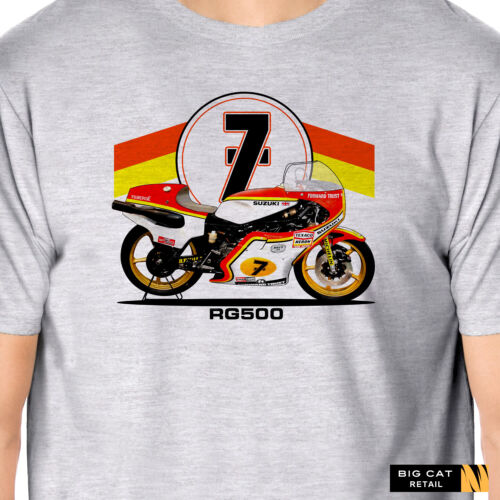 RaceArt - Barry Sheene Suzuki RG500 Rennrad inspiriert Motorrad T-Shirt - Bild 1 von 1
