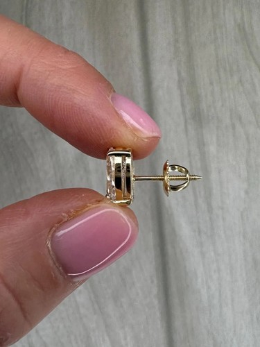 5 Carat You & me Diamond Earrings Pear Cut and Emerald Cut E/VVS2 Lab Grown - Picture 5 of 14