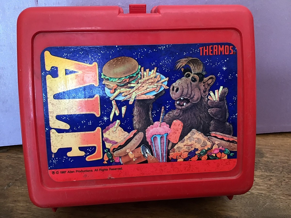 80's アルフ ALF ランチボックス ビンテージ THERMOS アメトイ Vintage 1987 ALF Thermos Red Plastic Lunchbox WITH THERMOS