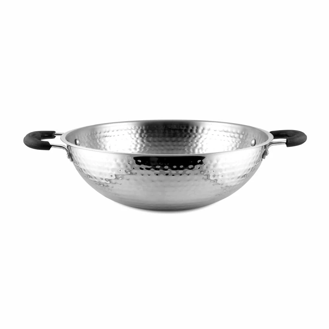 Stainless Steel High Grade Hammered Wok / Kadhai, 2500 ml