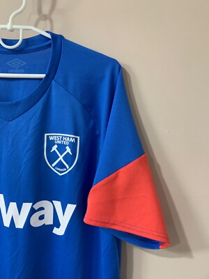 West Ham United Training Football Shirt Umbro Soccer Jersey Blue
