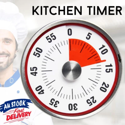 60 Minutes Timers Magnetic Visual Kitchen Timer Oven Mechanical Time Counter 8CM - image 1 of 4