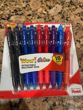 18 Pentel  WOW  Retractable Ballpoint Pens, Medium Point Multi Ink Assorted
