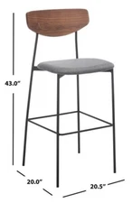 Safavieh Ryker Bar Stool, Reduced Price 2172727444 BST3008B