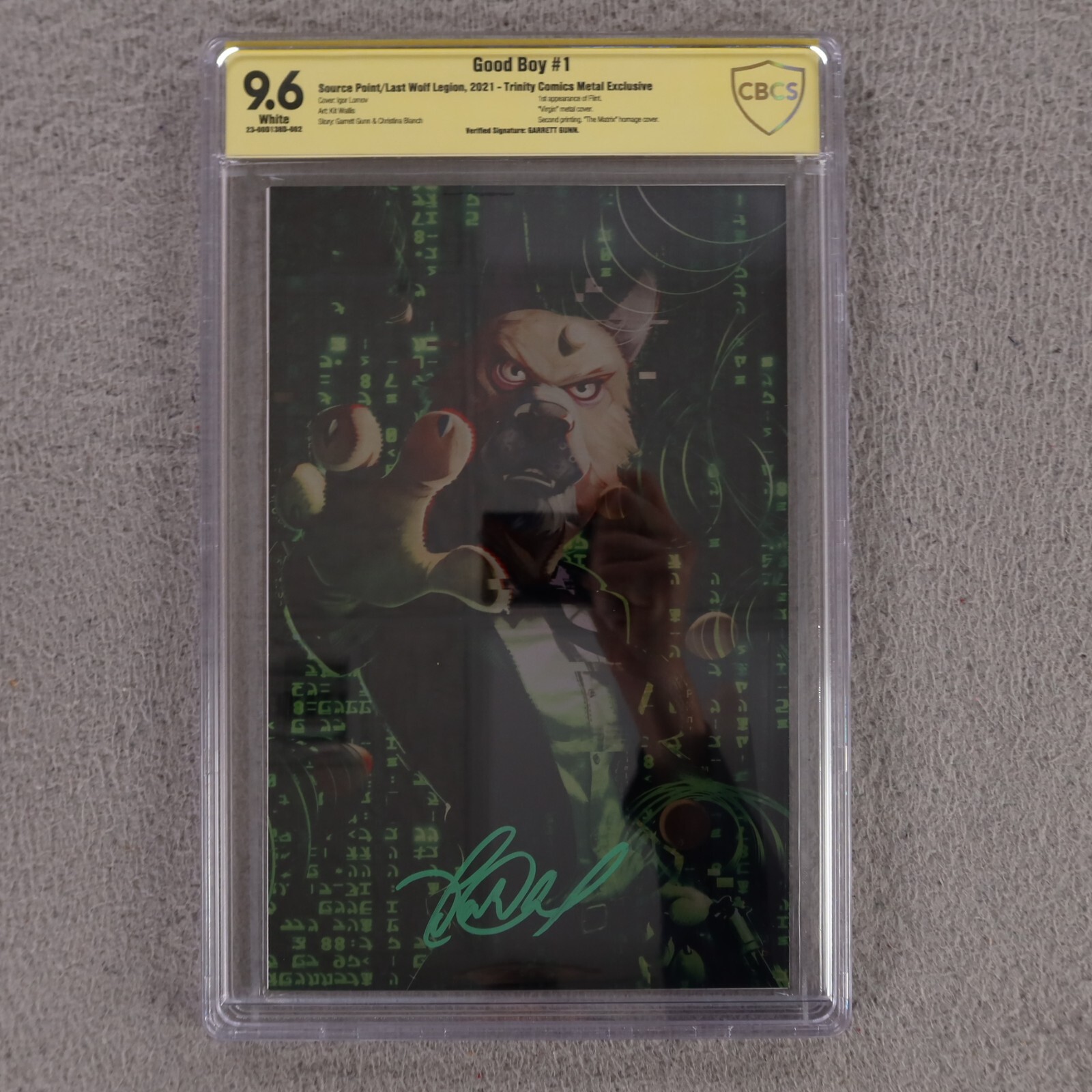 Good Boy #1 Virgin Metal Igor Lomov Matrix Homage Garrett Gunn SS 2021 CBCS 9.6