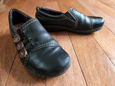 Clarks Collection Women's 7M Ashland Effie Black Pebbled Leather Slip-on Loafer