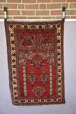 Semi Antique Turkoman Rug Prayer Rug 29"x44" Nice Turk10