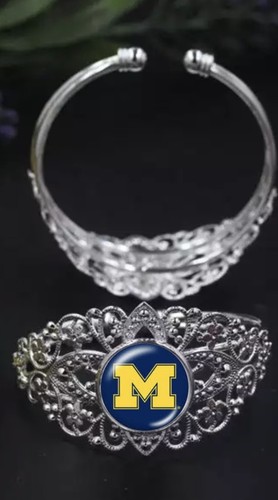 School Bangle Bracelet, Filigree Silver Adjustable Bangle - Picture 2 of 3