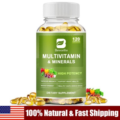 Multivitamin & Minerals Capsules Boost Energy Support Heart Health High Potency
