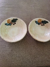 Vtg Byron Molds 3D Mushroom Design Cereal Soup Bowl 6" Set Of Two Vintage