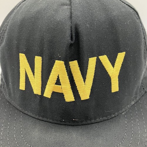 Vintage Navy Naval Military Seaman Ship Snapback Black Dad Hat Made in USA OSFM - Picture 2 of 9