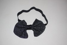 élégant noeud papillon - maille et lurex noir - élastique  - 12 cm - neuf