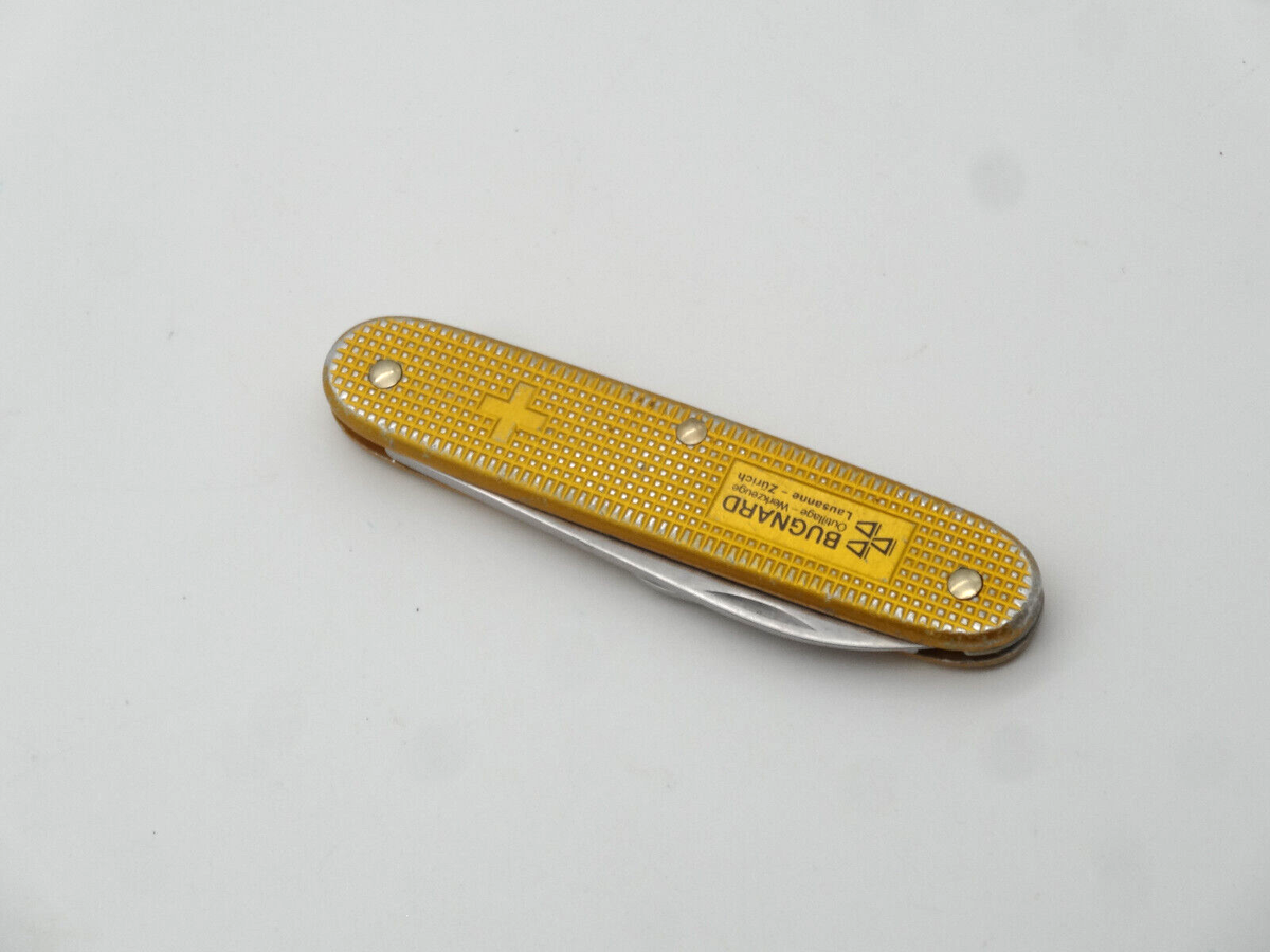 Victorinox Yellow Gold ALOX Swiss Army 2 Knife 93mm BUGNARD Old