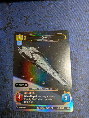 Star Wars Unlimited Serialized Prestige Foil Corvus 209/500