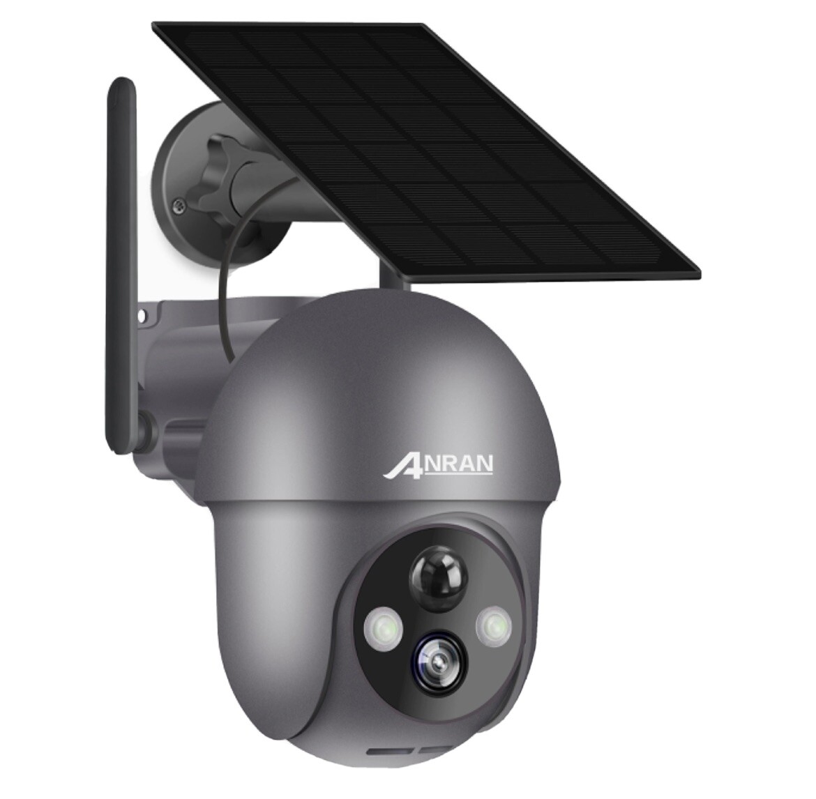 2K Solar-Powered Wireless Outdoor Security Camera with 360° View in Grey-image