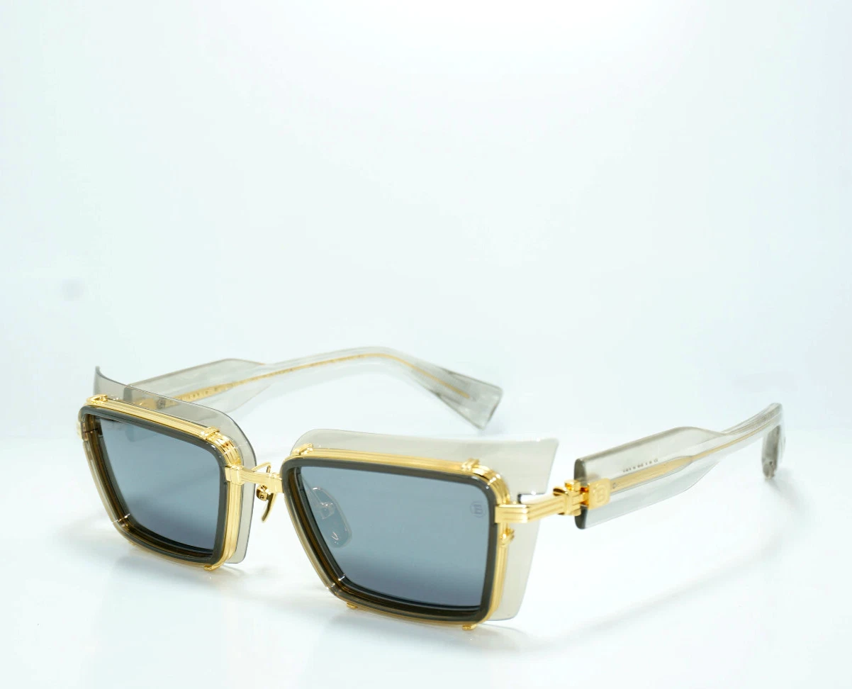 Balmain — NEW AUTHENTIC BALMAIN ADMIRABLE BPS-130B-52 GRY-GLD  SUNGLASSES